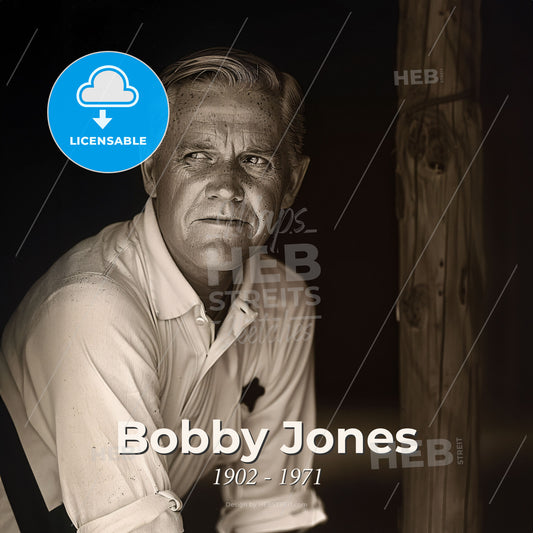 Bobby Jones, 1902 - 1971, American golfer - A Man In A White Shirt Print Template