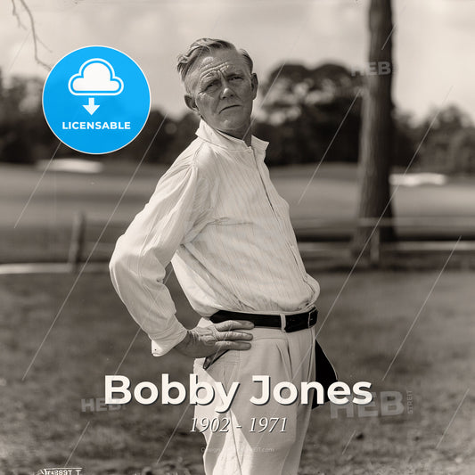 Bobby Jones, 1902 - 1971, American golfer - A Man Standing In A Field Print Template