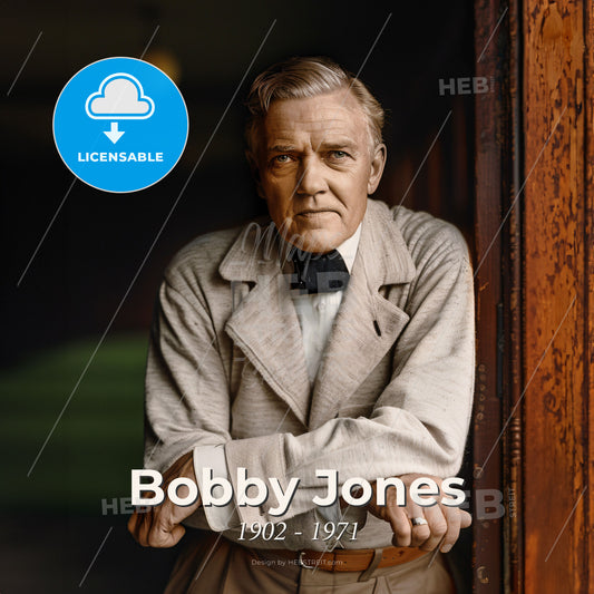 Bobby Jones, 1902 - 1971, American golfer - A Man Leaning Against A Door Print Template