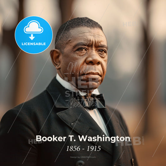 Booker T. Washington, 1856 - 1915, American educator - A Man In A Suit Print Template