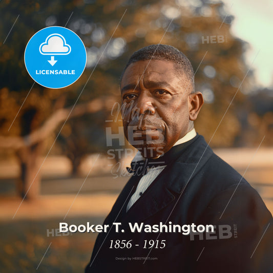 Booker T. Washington, 1856 - 1915, American educator - A Man In A Suit Print Template