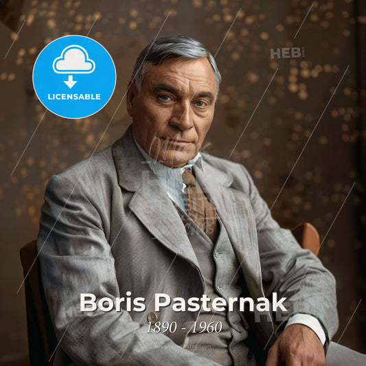 Boris Pasternak, 1890 - 1960, Russian writer - A Man In A Suit Print Template