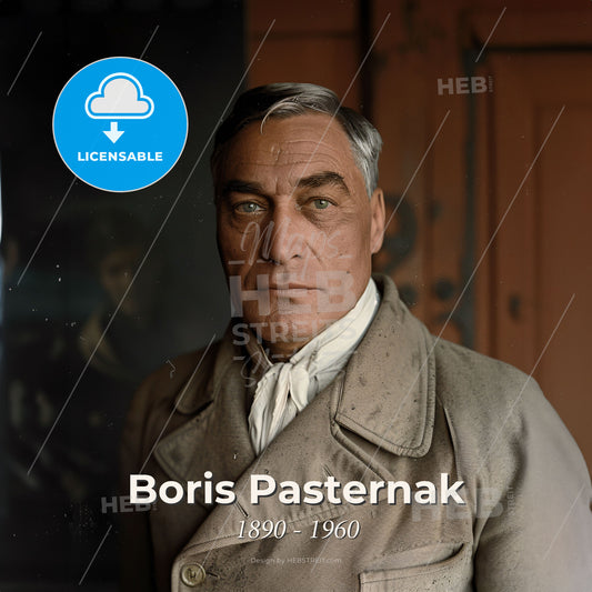 Boris Pasternak, 1890 - 1960, Russian writer - A Man In A Coat Print Template