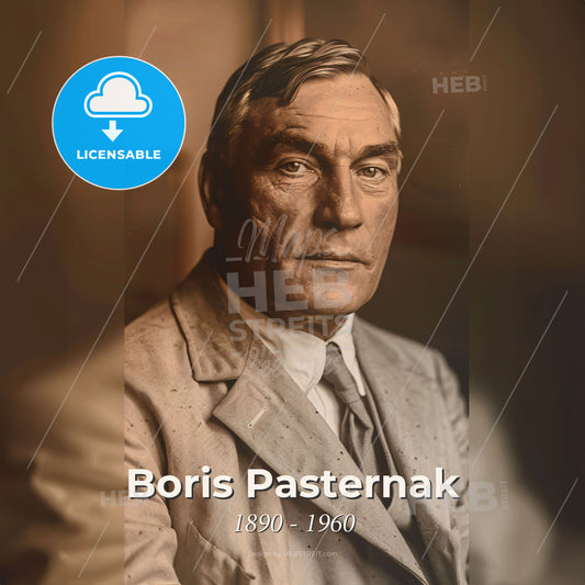 Boris Pasternak, 1890 - 1960, Russian writer - A Man In A Suit Print Template