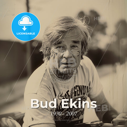 Bud Ekins, 1930 - 2007, American stuntman and actor - A Man With A Face Paint On His Face Print Template