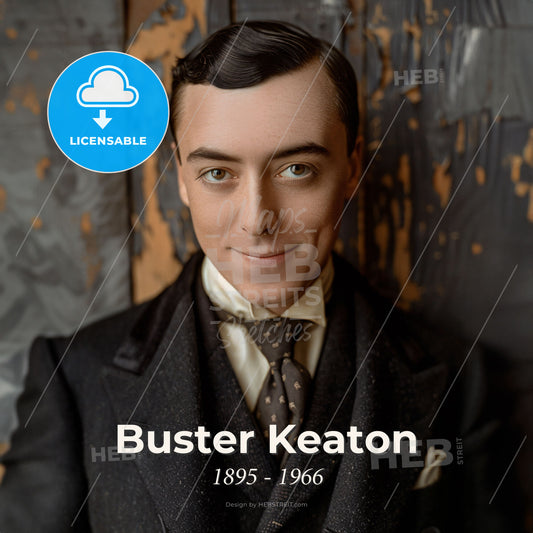 Buster Keaton, 1895 - 1966, American comic actor - A Man In A Suit Print Template