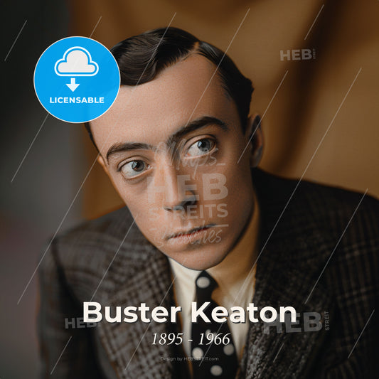 Buster Keaton, 1895 - 1966, American comic actor - A Man In A Suit And Tie Print Template