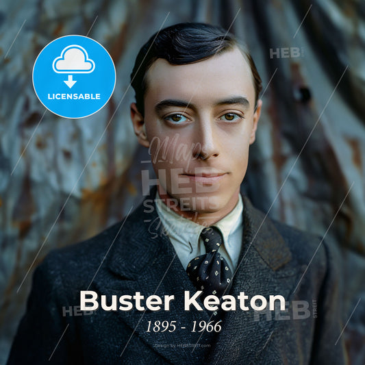 Buster Keaton, 1895 - 1966, American comic actor - A Man In A Suit Print Template