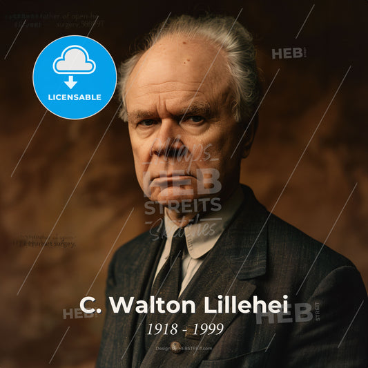 C. Walton Lillehei, 1918 - 1999, American cardiac surgeon - A Man In A Suit Print Template