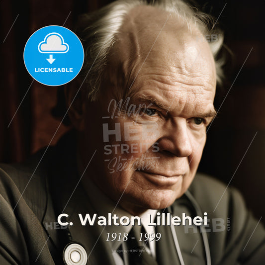 C. Walton Lillehei, 1918 - 1999, American cardiac surgeon - A Man In A Suit Print Template