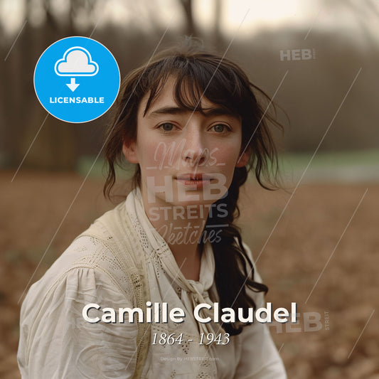 Camille Claudel, 1864 - 1943, French sculptor - A Woman In A White Shirt Print Template