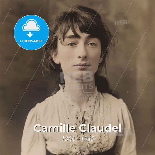 Camille Claudel, 1864 - 1943, French sculptor - A Woman In A White Blouse Print Template