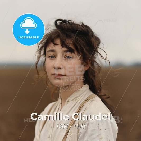 Camille Claudel, 1864 - 1943, French sculptor - A Woman In A White Shirt Print Template