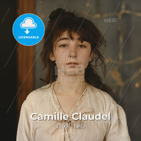 Camille Claudel, 1864 - 1943, French sculptor - A Woman In A White Shirt Print Template