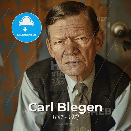 Carl Blegen, 1887 - 1971, American archaeologist - A Man In A Vest And Tie Print Template