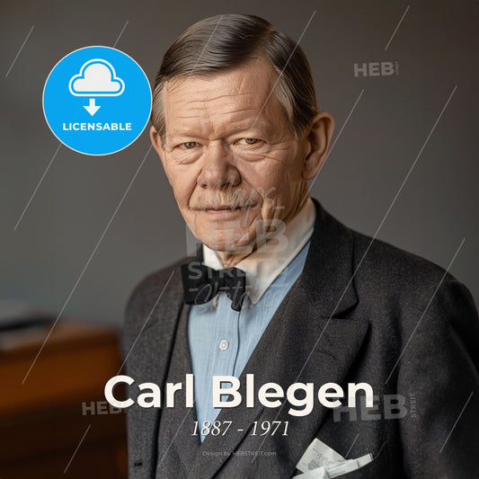 Carl Blegen, 1887 - 1971, American archaeologist - A Man In A Suit Print Template