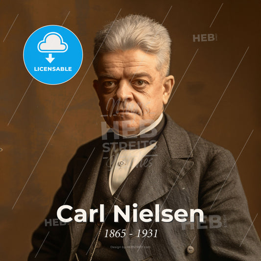 Carl Nielsen, 1865 - 1931, Danish composer - A Man In A Suit Print Template