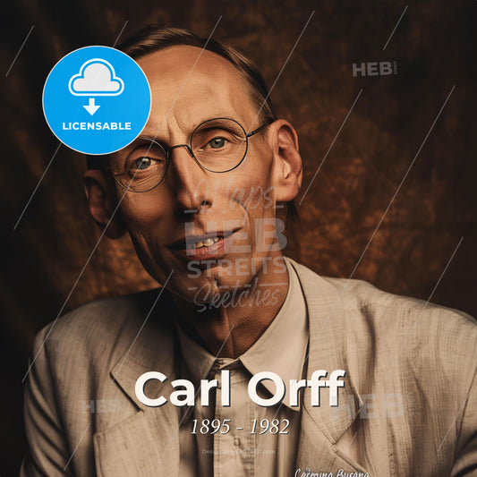Carl Orff, 1895 - 1982, German composer - A Man Wearing Glasses And A Suit Print Template