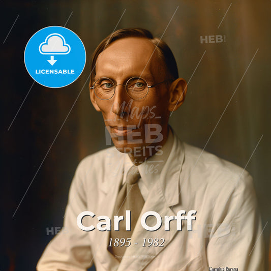 Carl Orff, 1895 - 1982, German composer - A Man In A White Coat And Tie Print Template