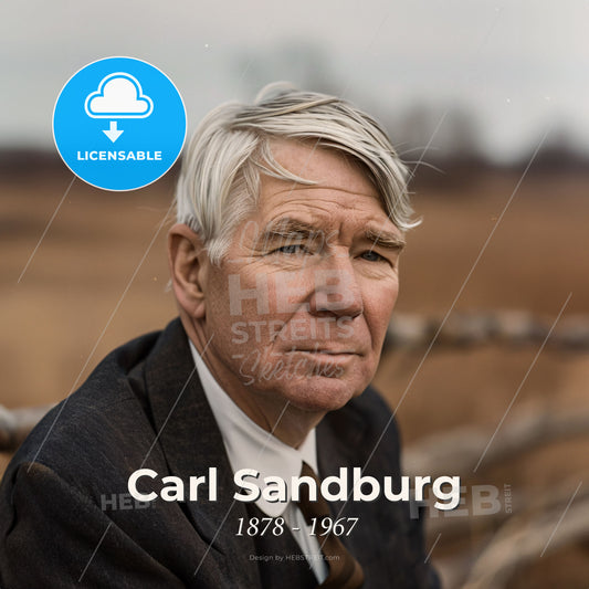 Carl Sandburg, 1878 - 1967, American poet - A Man In A Suit Print Template