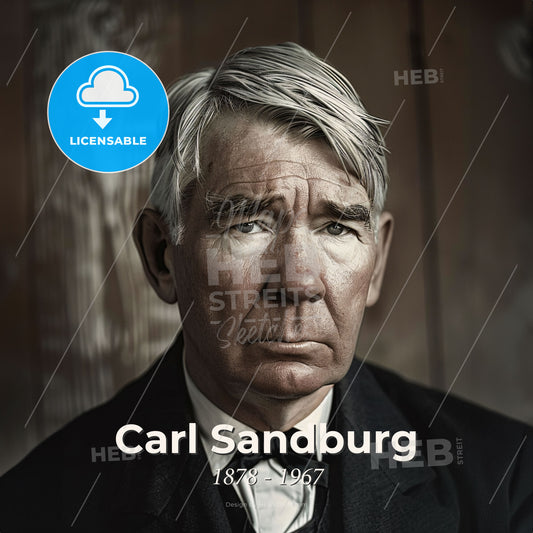 Carl Sandburg, 1878 - 1967, American poet - A Man In A Suit Print Template