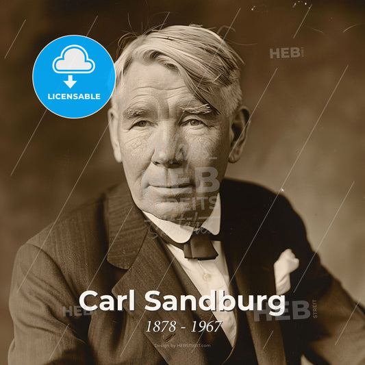 Carl Sandburg, 1878 - 1967, American poet - A Man In A Suit And Bow Tie Print Template