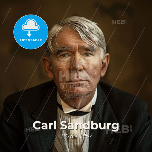 Carl Sandburg, 1878 - 1967, American poet - A Man In A Suit Print Template