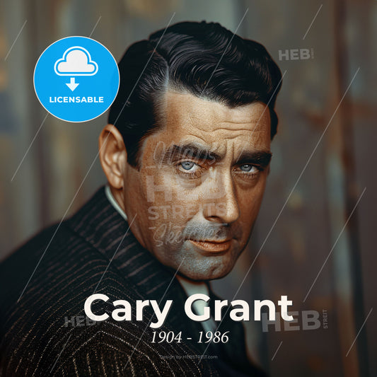 Cary Grant, 1904 - 1986, British-American actor - A Man With Blue Eyes Print Template