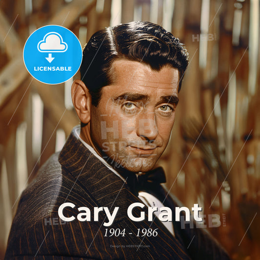 Cary Grant, 1904 - 1986, British-American actor - A Man In A Suit Print Template