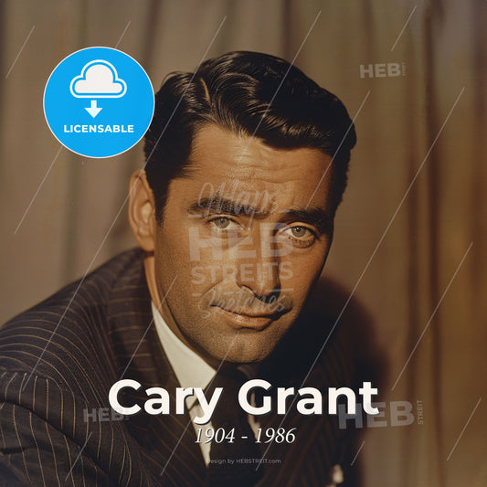 Cary Grant, 1904 - 1986, British-American actor - A Man In A Suit Print Template