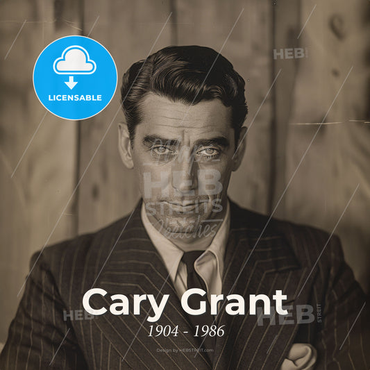 Cary Grant, 1904 - 1986, British-American actor - A Man In A Suit Print Template