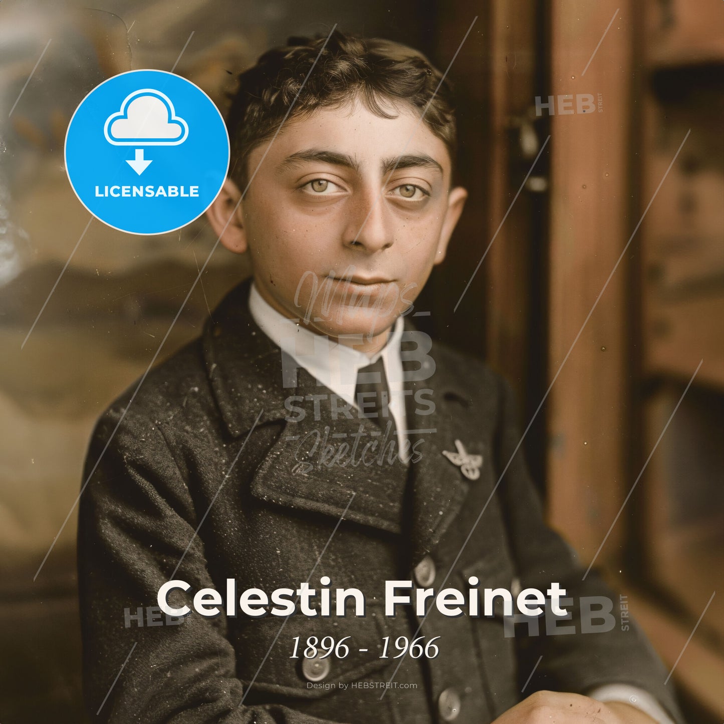 Celestin Freinet, 1896 - 1966, French educator - A Boy In A Suit Print Template