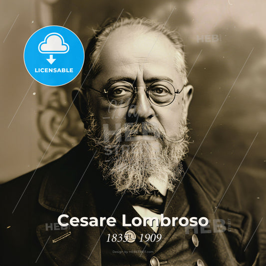Cesare Lombroso, 1835 - 1909, Italian criminologist - A Man With A Beard And Glasses Print Template