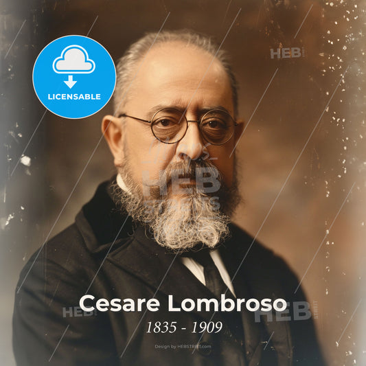 Cesare Lombroso, 1835 - 1909, Italian criminologist - A Man With A Beard And Glasses Print Template