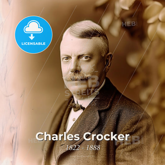 Charles Crocker, 1822 - 1888, American industrialist - A Man With A Mustache And A Bow Tie Print Template
