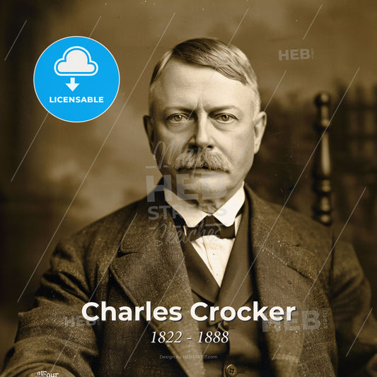 Charles Crocker, 1822 - 1888, American industrialist - A Man In A Suit And Bow Tie Print Template