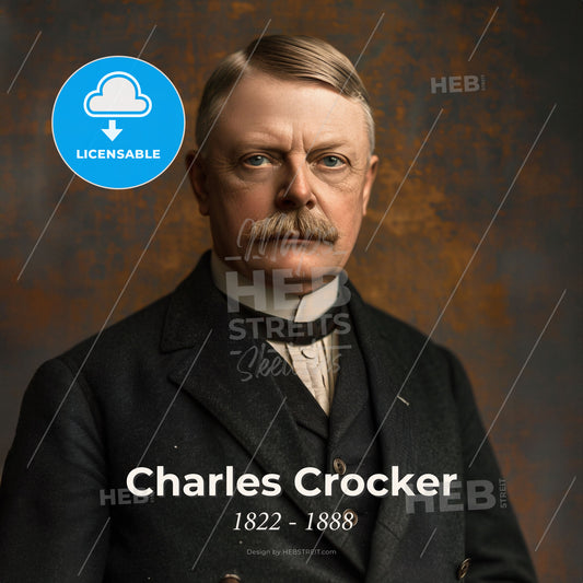 Charles Crocker, 1822 - 1888, American industrialist - A Man With A Mustache Print Template