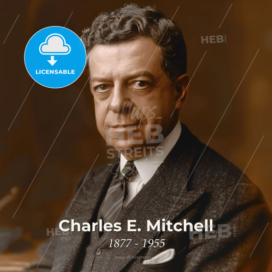 Charles E. Mitchell, 1877 - 1955, American banker - A Man In A Suit Print Template
