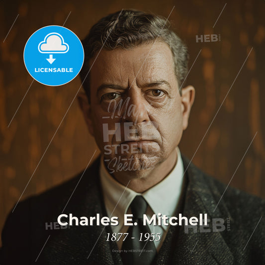 Charles E. Mitchell, 1877 - 1955, American banker - A Man In A Suit And Tie Print Template