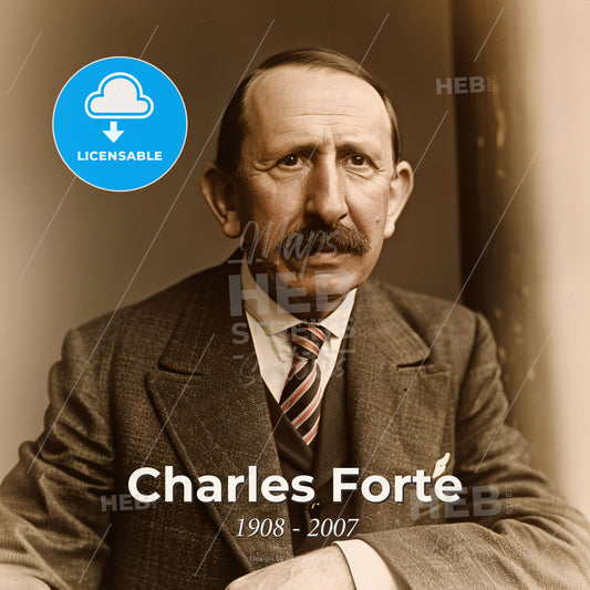 Charles Forte, 1908 - 2007, British hotelier - A Man With A Mustache Wearing A Suit And Tie Print Template