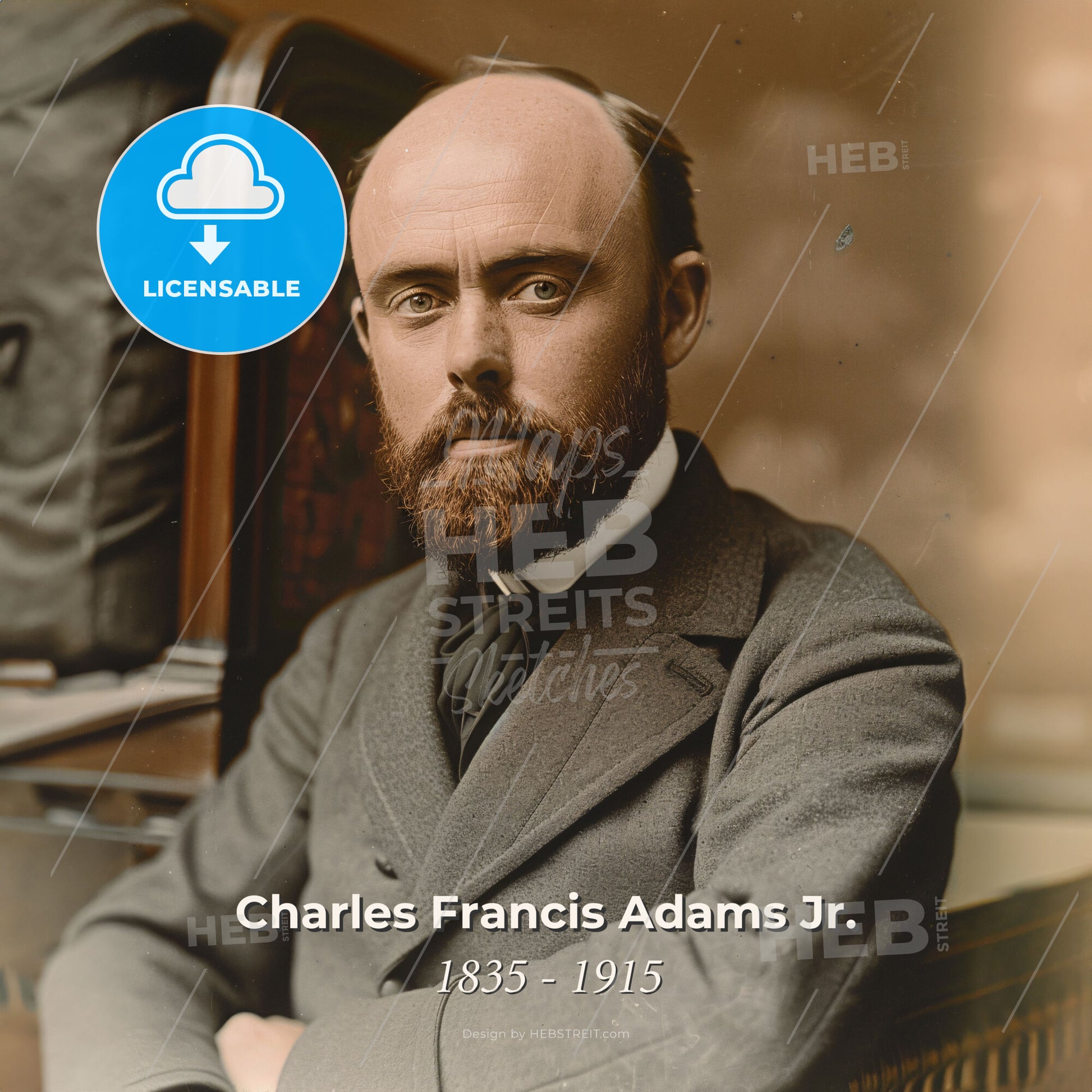 Charles Francis Adams Jr., 1835 - 1915, American railway executive - A Man With A Beard Sitting In A Chair Print Template