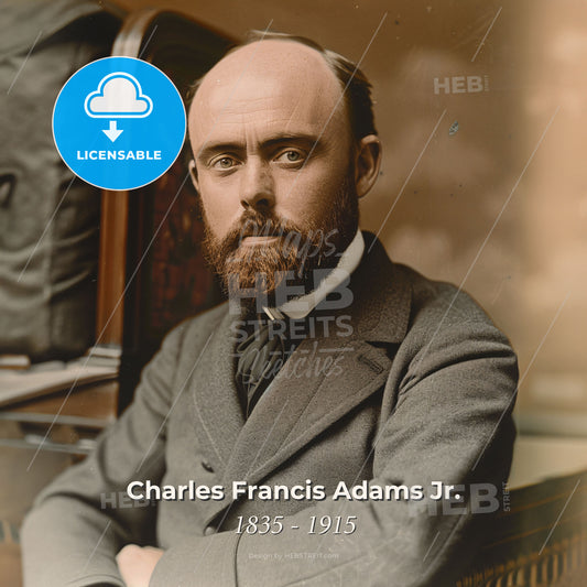 Charles Francis Adams Jr., 1835 - 1915, American railway executive - A Man With A Beard Sitting In A Chair Print Template