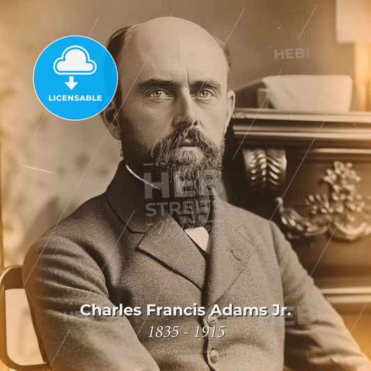 Charles Francis Adams Jr., 1835 - 1915, American railway executive - A Man Sitting In A Chair Print Template