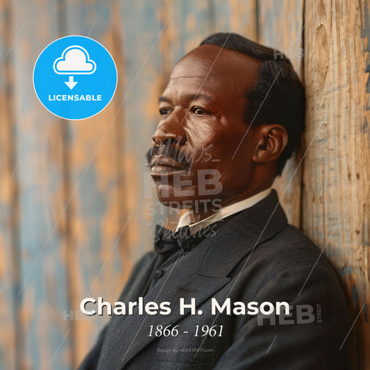 Charles H. Mason, 1866 - 1961, American Pentecostal preacher - A Man Leaning Against A Wall Print Template