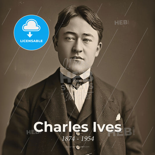 Charles Ives, 1874 - 1954, American composer - A Man In A Suit Print Template