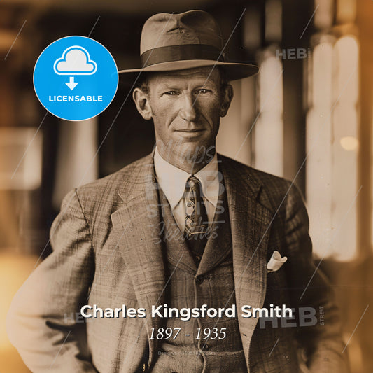 Charles Kingsford Smith, 1897 - 1935, Australian aviator - A Man In A Suit And Hat Print Template
