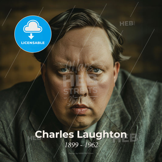 Charles Laughton, 1899 - 1962, British actor - A Man In A Suit Print Template