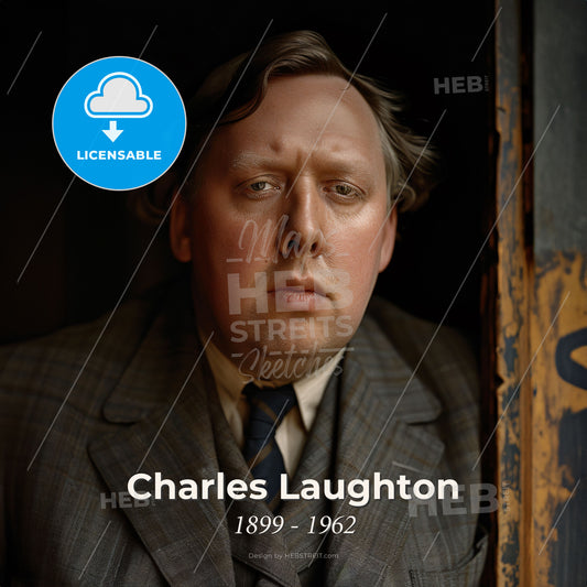 Charles Laughton, 1899 - 1962, British actor - A Man In A Suit Print Template