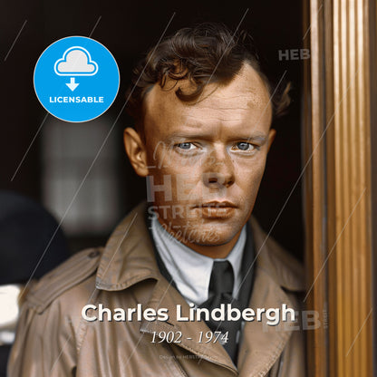 Charles Lindbergh, 1902 - 1974, American aviator and navigator - A Man In A Trench Coat Print Template