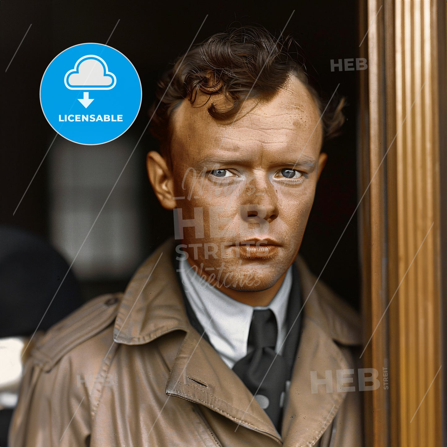 Charles Lindbergh, 1902 - 1974, American aviator and navigator - A Man In A Trench Coat